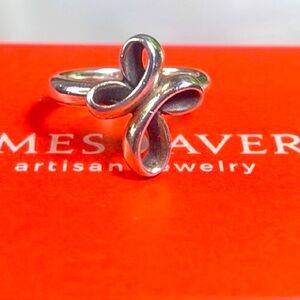 Retired James Avery ring ribbon cross silver 925 artisan 6.5